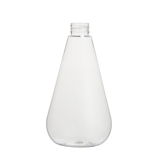 مثلث مخروطي الشكل 500 مل فارغ 16 أونصة زجاجة بلاستيكية حاوية مستحضرات التجميل