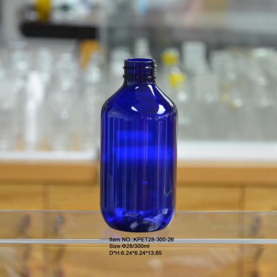  300ML . 10 أوقية .زجاجة الحيوانات الأليفة الأزرق