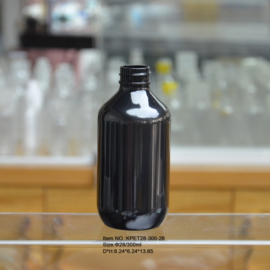  300ML . 10 أوقية .زجاجة الحيوانات الأليفة الأسود