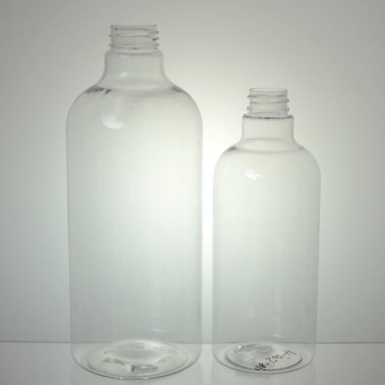 Oval round plastic pet bottles
